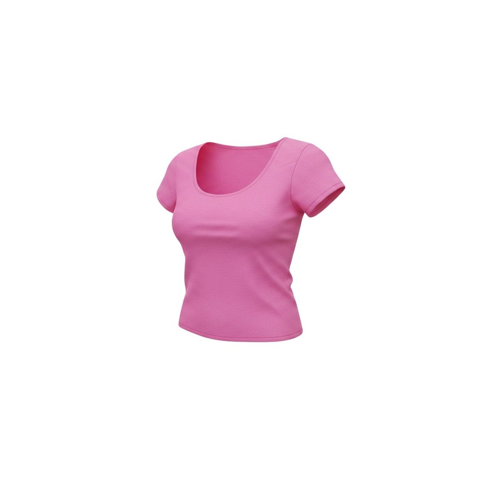 Ambiance Apparel Scoop Neck Top Womens M Neon Pink Short Sleeve Tee
